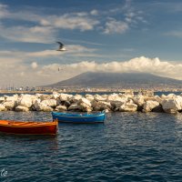 Pohled na Vesuv, Neapol